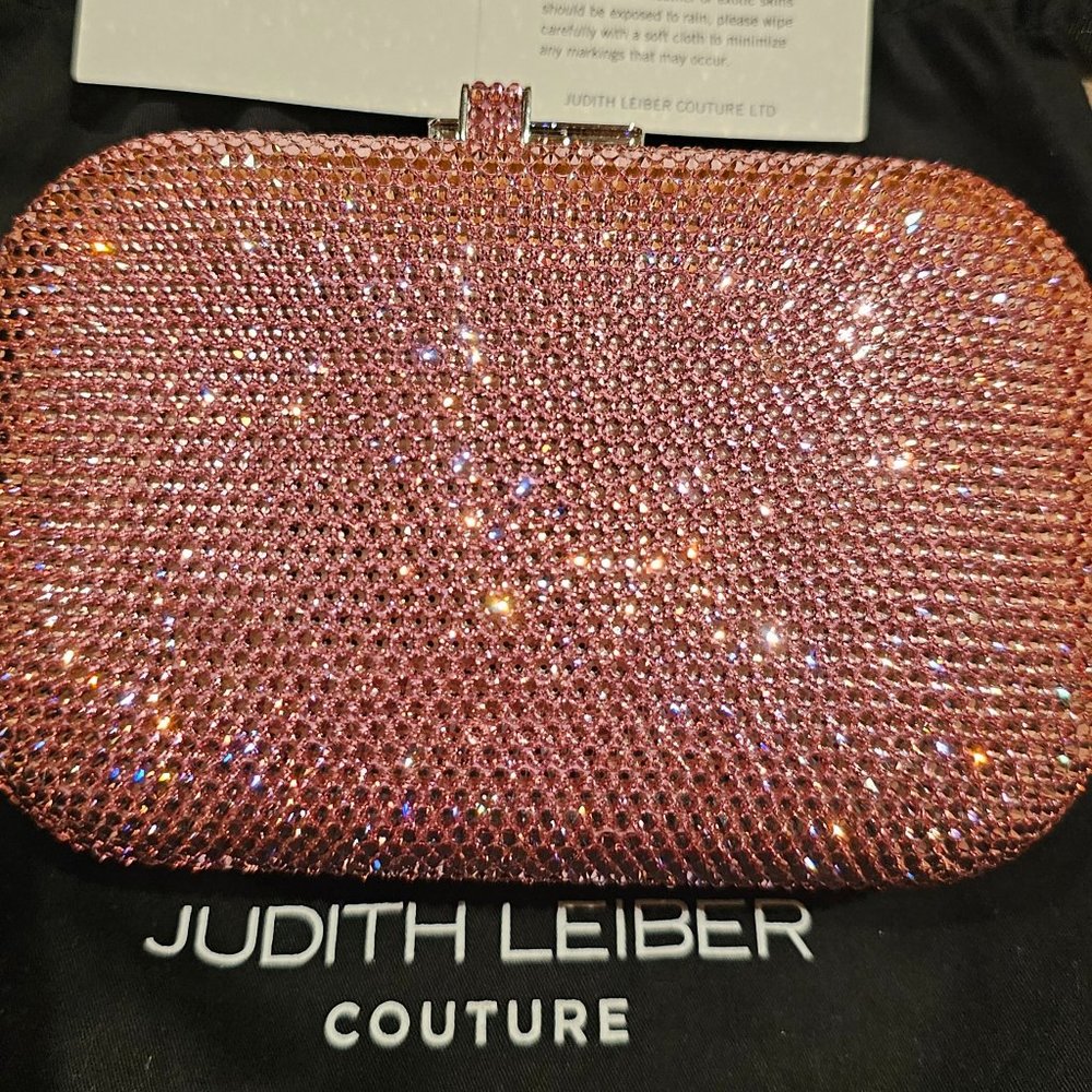 Judith Leiber Couture Crystal Slide-Lock Clutch Bag, Light Pink Only